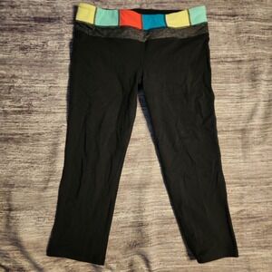 Lululemon Yoga Crop Leggings Colorful Waist Athletic Pants Size 10‎